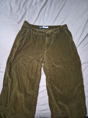 Old Navy Olive Wide-Leg Corduroy Pants